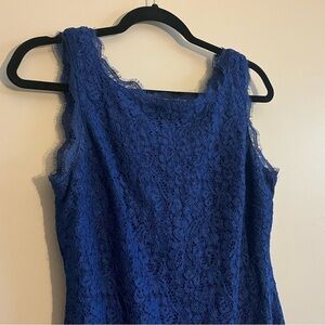 Adrianna Papell Women's 10 Elegant Blue Lace Dress Wedding Guest Romantic Sexy